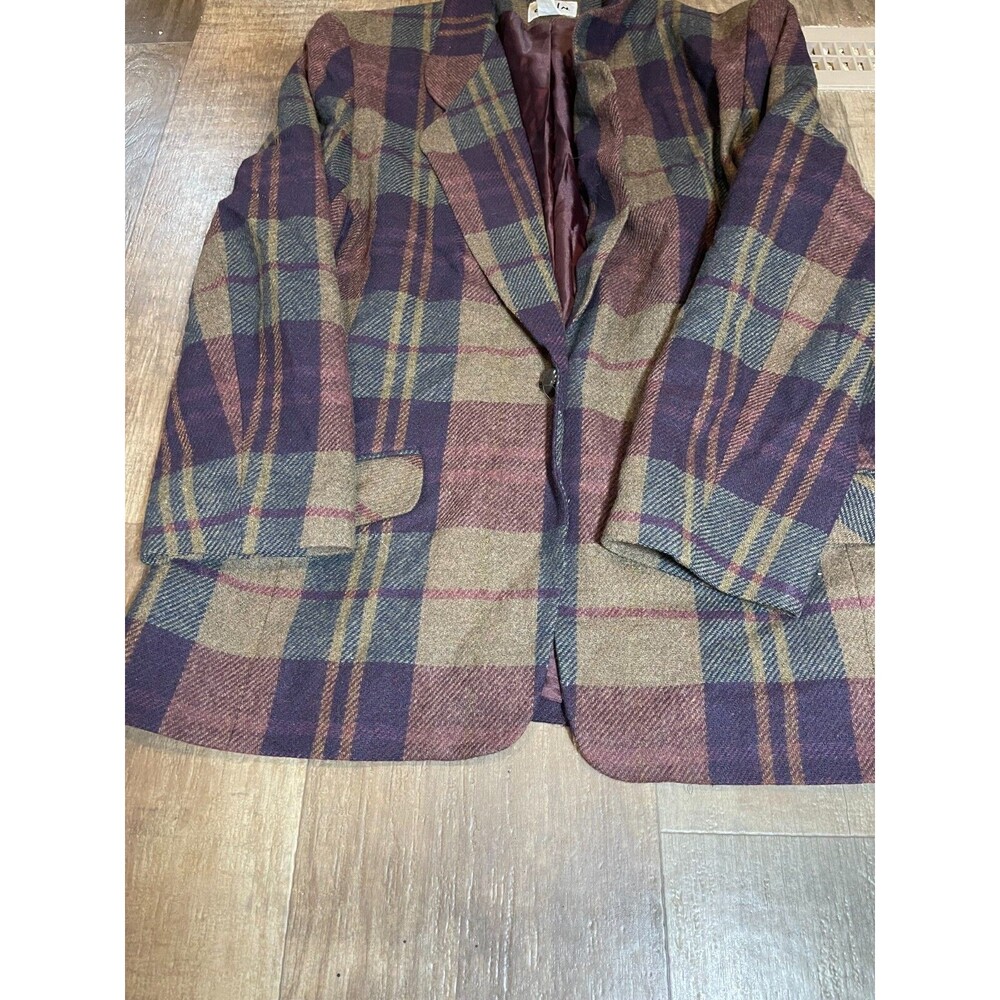 David N Wool Jacket Womens Medium M Plaid Warm Western Lumberjack Button Up